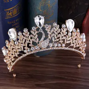 mahkota angsa kristal/mahkota mewah/maahkota modis/mahkota fashion