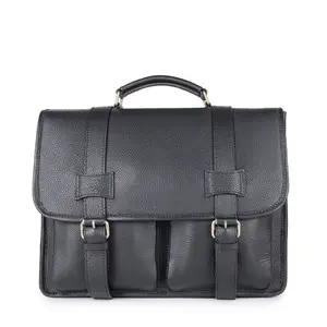 Gammara Leather Briefcase - Bontoala (Black)