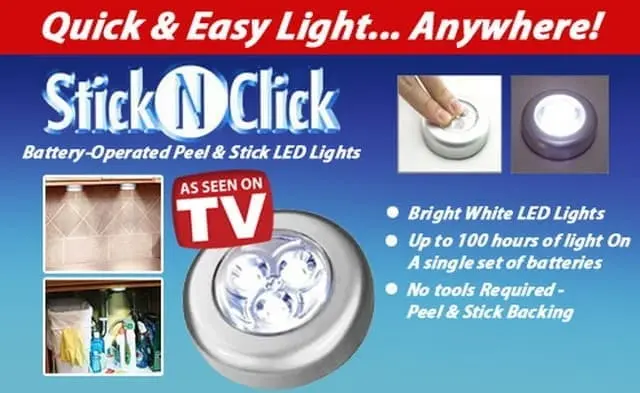 Stick N Click Lampu Tempel 3 LED / Stick Touch Lamp 3