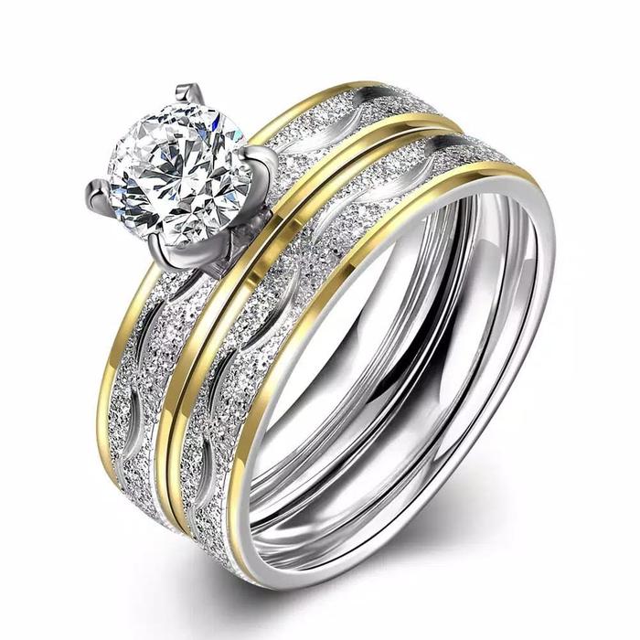 Gambar Cincin Ganda Permata berlian wanita Premium Stainless steel - Perak, 8 dari GAWUNG CLASSIC Kota Administrasi Jakarta Timur Tokopedia