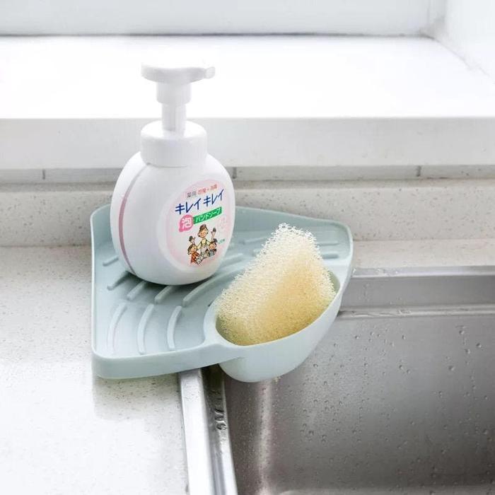 Gambar rak zink dapur / rak penyimpanan spons / triangle plastic rack dari unniso Kota Bandung Tokopedia