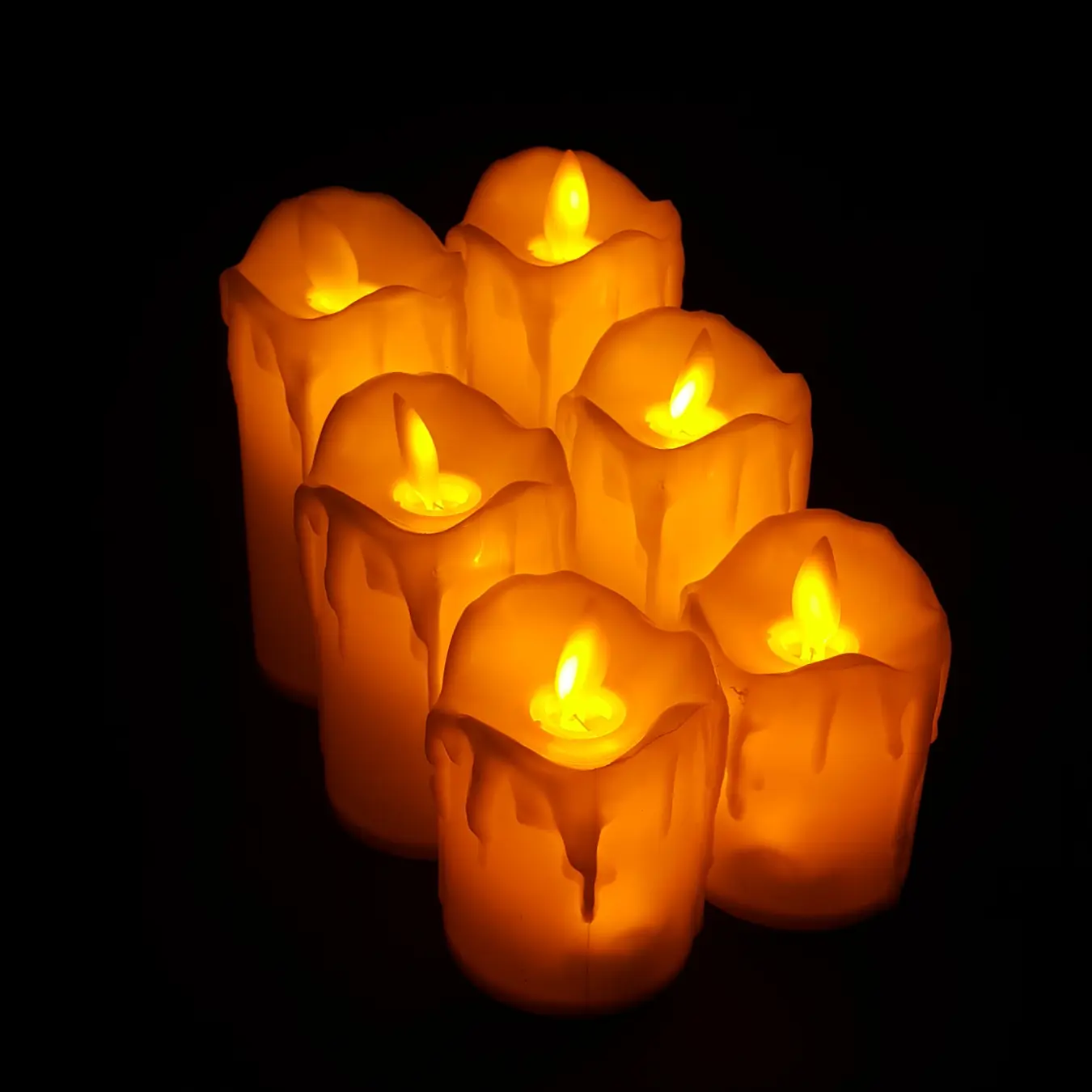 Lilin Elektrik Sumbu Goyang LED Motif Leleh Natal Romantis Ulang Tahun