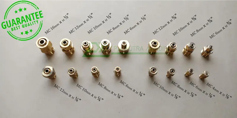 Male Connector 6mm x M 1/4 - Kuningan 0