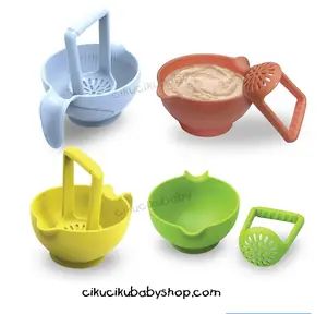 BabySafe Food Masher Bowl / set peralatan makan bayi
