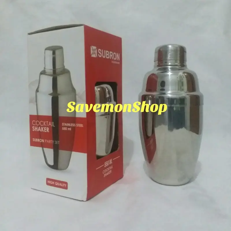 Gelas Botol Shaker 550 mL Stainless Subron Shaker Stainless 530 mL 3