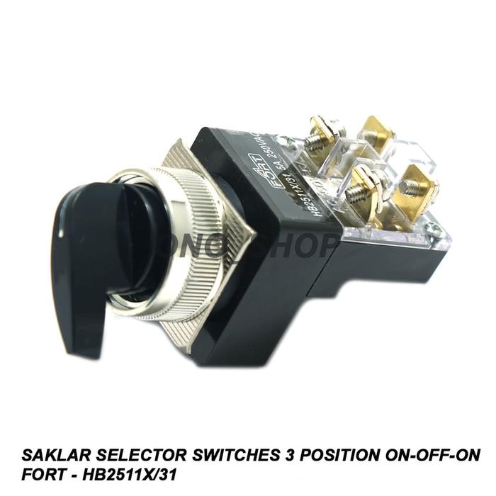 Jual Saklar Selector Switches 3 Position On-Off-On Fort - HB2511X/31 ...