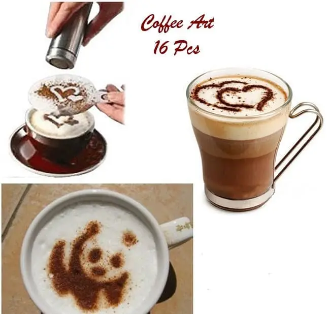CETAKAN GAMBAR HIASAN DI ATAS KOPI KAPUCINO CAPPUCINO ART COFFEE