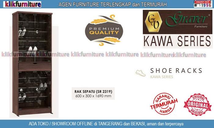 Gambar SR 2319 Kawa Graver Lemari Rak Sepatu Minimalis dari KLIKFURNITURE-ID Kota Tangerang Tokopedia