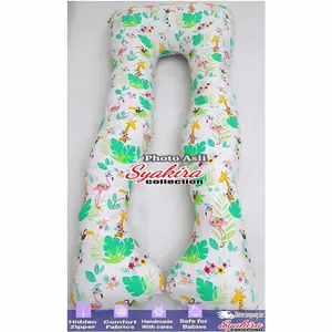 Bantal Hamil Maternitty Pillows Motif hutan tropis putih