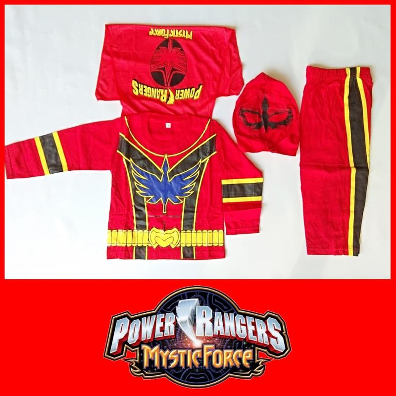 Baju Kostum Anak Superhero Power Ranger Merah Mystic Force Setelan ...