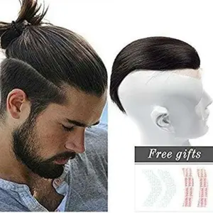 Toupee Base lace mix mono+silk human hair