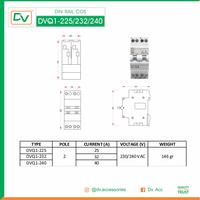 Gambar DIN RAIL COS 2 POLE / DVQ1-225 / DVQ1-232 / DVQ1-240 - 25A dari DV.Switchboard Kota Semarang 3 Tokopedia