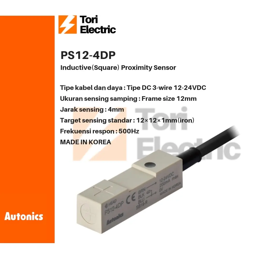 AUTONICS INDUCTIVE (SQUARE) PROXIMITY SENSOR PS12-4DP 100% ORI