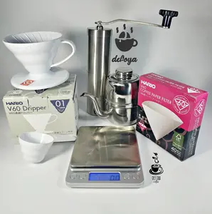 Paket Komplit Barista Manual Grinder I Teko 420ml I Timbangan Digital
