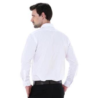 JUMBO XXL -XXXXL Alisan Kemeja Pria Polos Putih Reguler Lengan Panjang 1