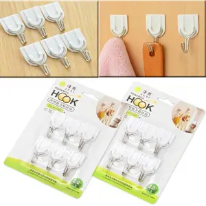 Hook 1 Set Isi 6 Gantungan Tempel Dinding Gantungan Hanger Buah Plastik