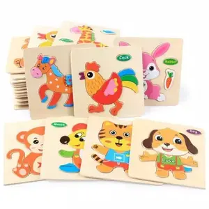 [capt] Mainan Edukasi Anak Puzzle Kayu Kartun Gambar -First Step Puzzle Wooden Toys