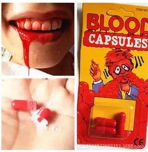FB 3 PCS fake blood capsule kapsul bubuk darah palsu halloween prank