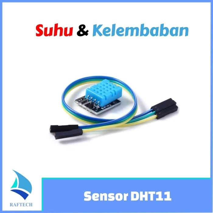 Gambar DHT11 module - sensor suhu & kelembaban udara + kabel dari raftechbandung Kota Bandung Tokopedia