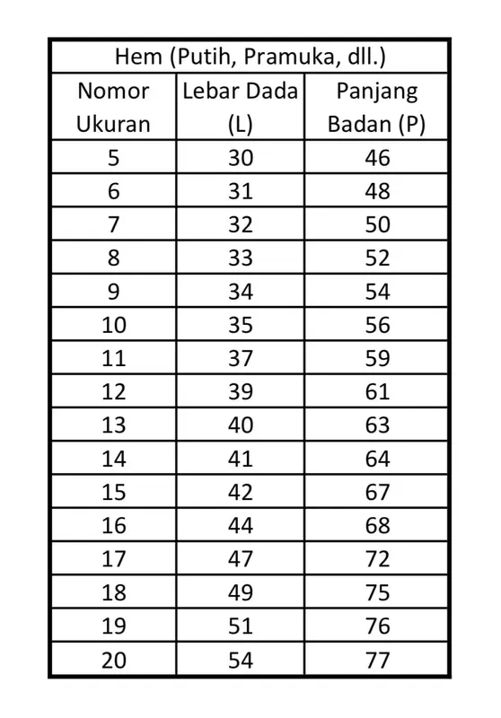 Seragam Davis Hem Pramuka (Hem Pra L) Ukuran 17 4