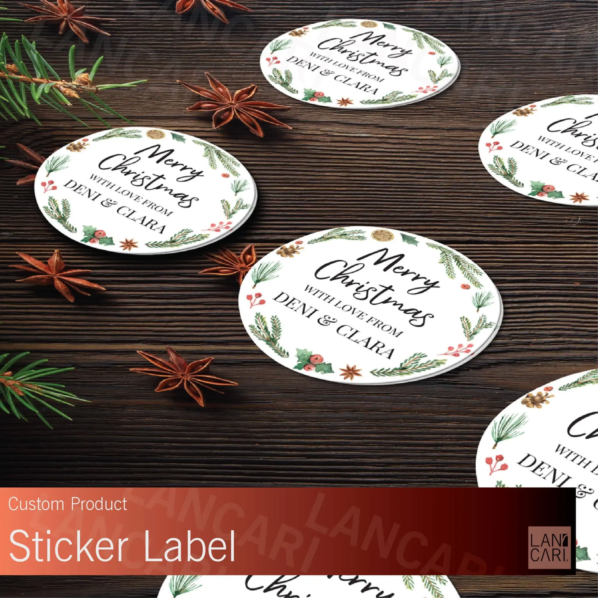 Stiker Label Natal Christmas undangan amplop custom Stickers snack