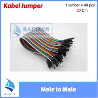 Gambar Kabel jumper Dupont 20 cm Male to Male pelangi 1 lembar dari raftechbandung Kota Bandung 1 Tokopedia