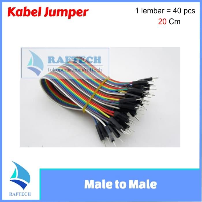 Gambar Kabel jumper Dupont 20 cm Male to Male pelangi 1 lembar dari raftechbandung Kota Bandung Tokopedia