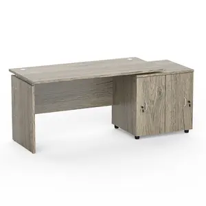 Meja kerja dengan laci Meja Kerja Meja Belajar Meja Belajar Meja Belajar Anak Virginia Oak 150cm Modern Minimalis dengan Laci Fix Pedestal  Berkualitas (TB 1570 SDD VOK)