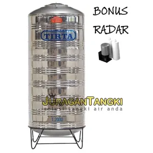 Tangki air stainless TIRTA T 2000 PK kaki - toren tandon murah