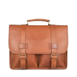 Gammara Leather Briefcase - Bontoala (Light Brown)
