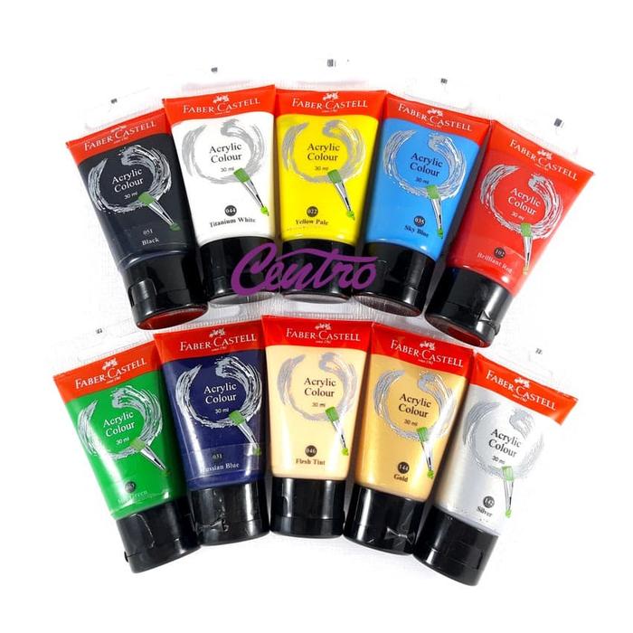 Gambar Faber Castell Acrylic Colour 30 ML - Cat Akrilik Acrilic Acrilyc - BLACK dari CENTRO TRADING Kota Bandung Tokopedia