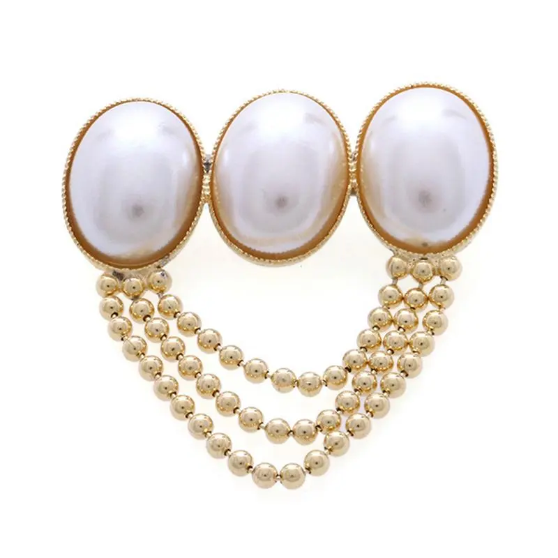 Three Oval Pearl Brooch BR2070HR42