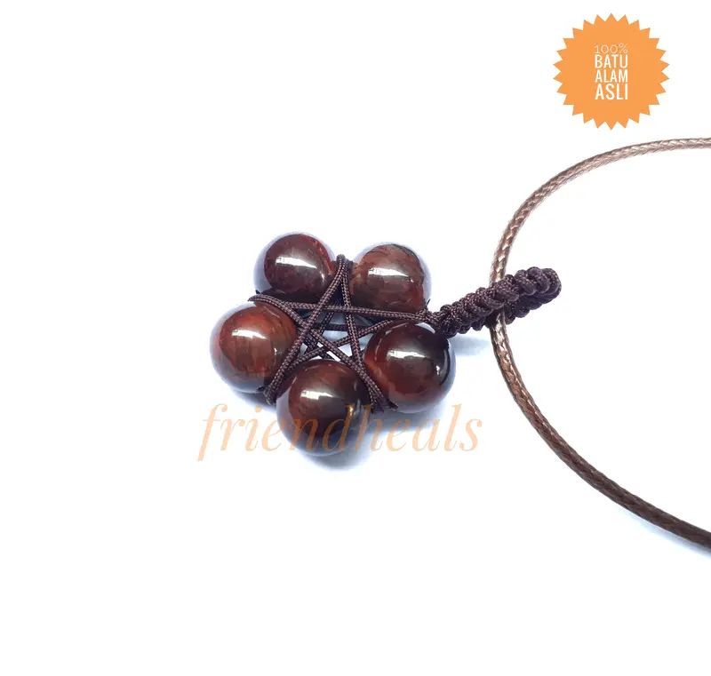 Liontin Star Natural Batu Red Tiger Eye 10mm 0
