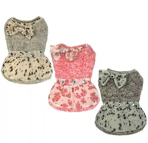 Dog cat softy fur princess dress