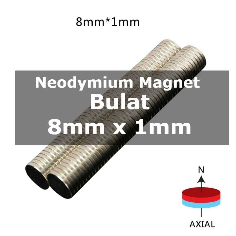 BULAT 8x1mm Magnet Neodymium Coin NdFeB N38 8mm 1mm Powerful 0