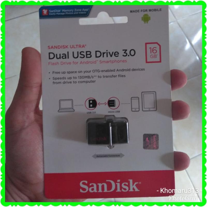 [ New ] Flashdisk Sandisk 16GB Ultra dual OTG USB 3.0 Flash Disk 16GB ...