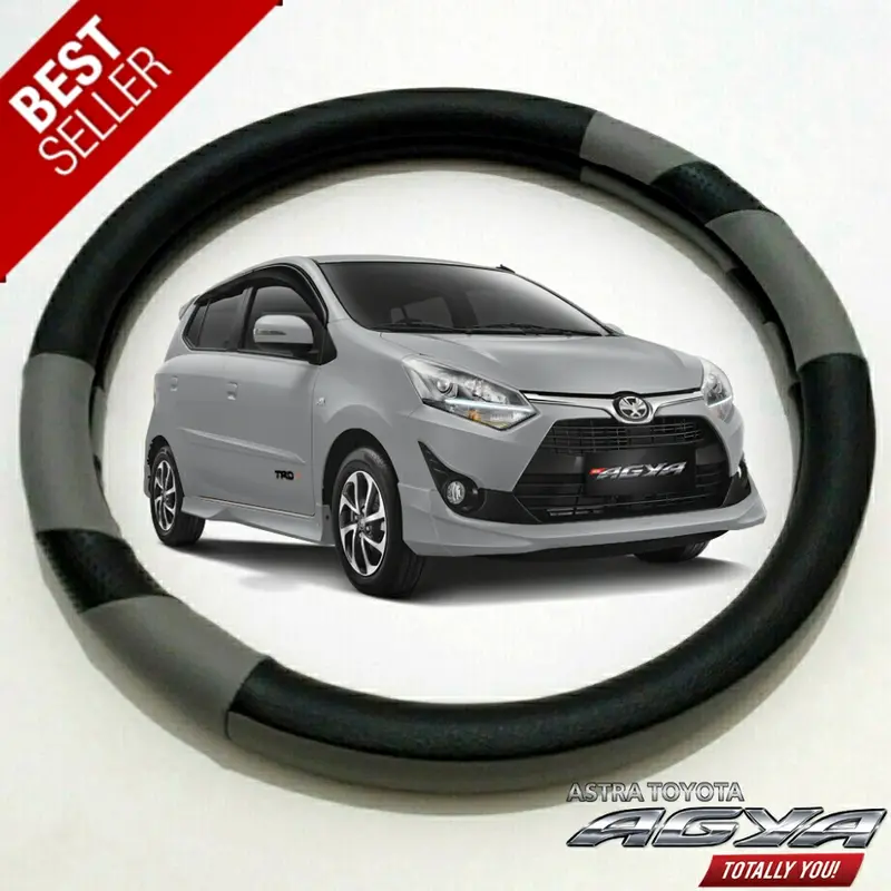Cover Stir Sarung Setir Pelindung Steer Mobil Toyota AGYA Hitam 3