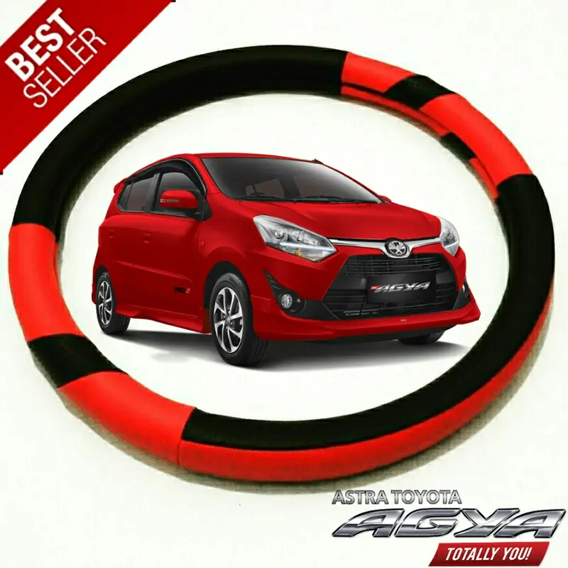 Cover Stir Sarung Setir Pelindung Steer Mobil Toyota AGYA Hitam 2