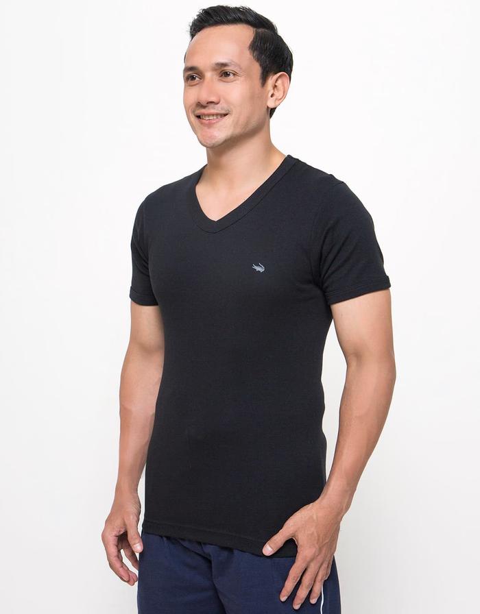Gambar Kaos Oblong Hitam Crocodile V - Neck dari Grosir Pasar Klewer Solo Kota Surakarta Tokopedia