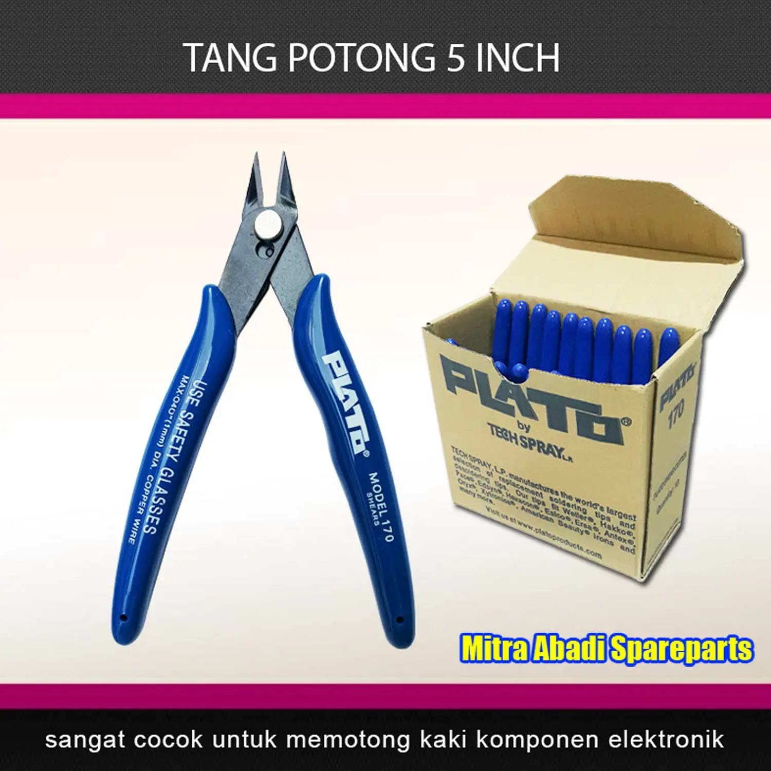Tang Potong Kawat/Kabel TNI-U-109 5"/5 Inch 127mm PLATO model 170