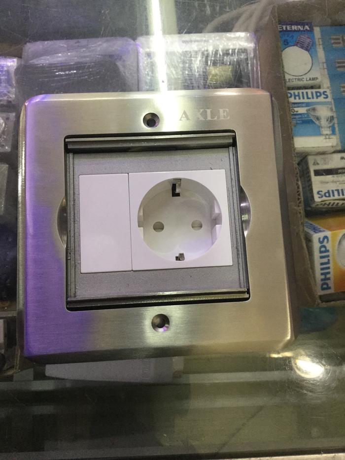 Gambar Stop Kontak lantai AXLE schuko socket + blank plate dari BestBright Store Kota Administrasi Jakarta Pusat Tokopedia
