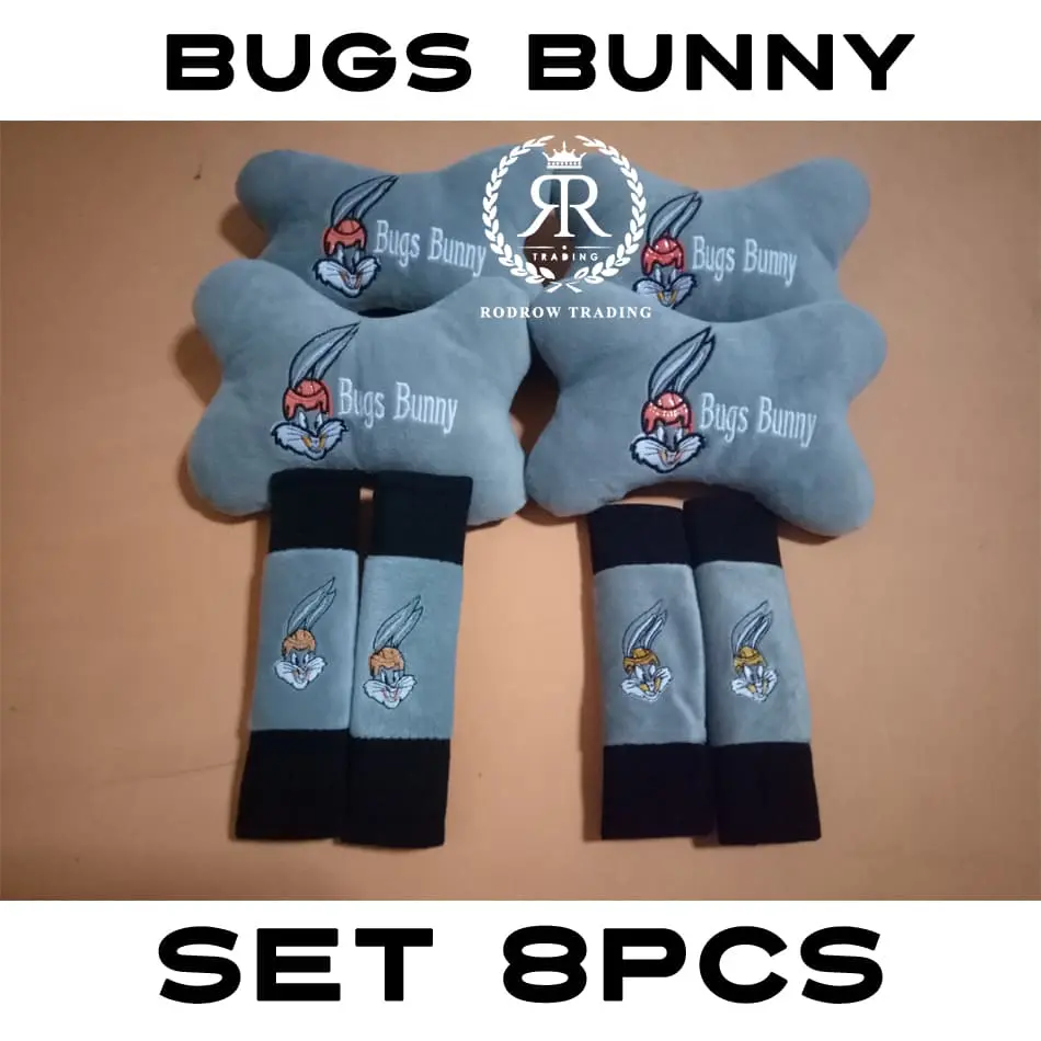 Bantal Mobil Bugs Bunny Set 8 pcs / Bantal Jok Mobil Bugs Bunny Set