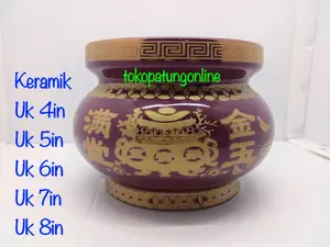 Hiolo Tempat Hio Keramik Yenpao uk 7in Maron New