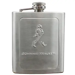 Botol Bir Besi Stainless Steel Hip Flask Johnnie Walker 7 Oz Silver