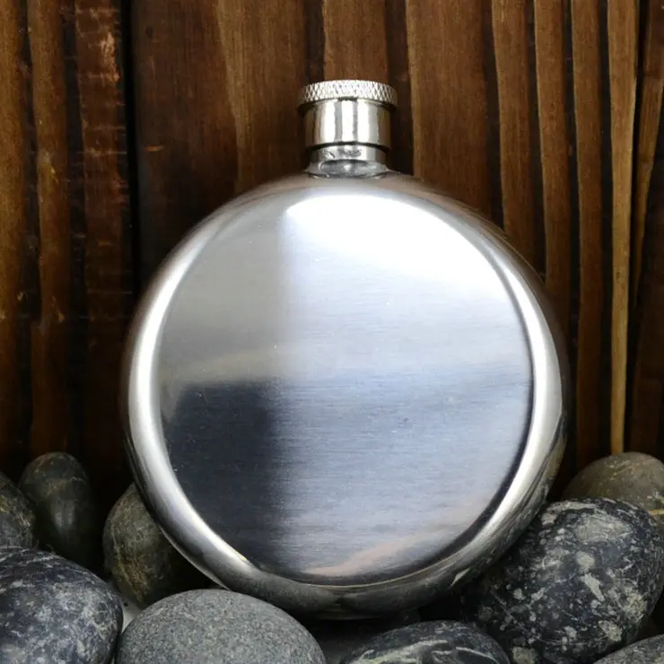 Botol Minum Wine Bir Flask Hip Round Shape Stainless Steel 5oz 4