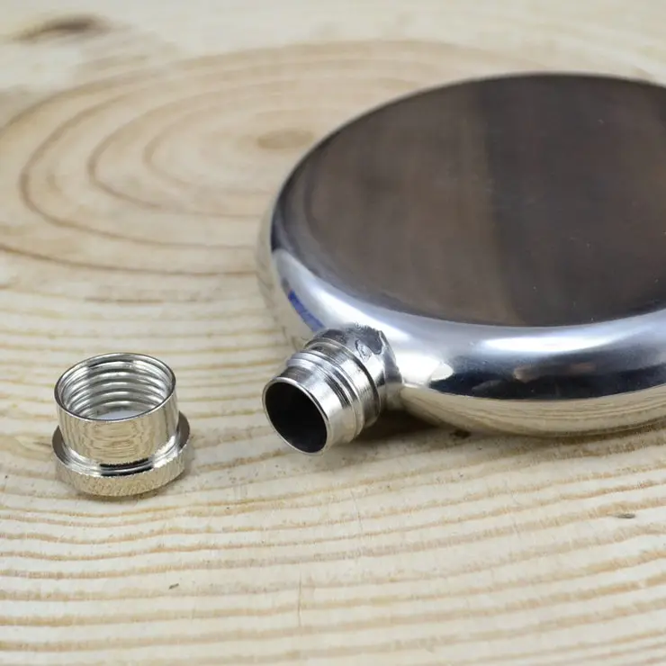 Botol Minum Wine Bir Flask Hip Round Shape Stainless Steel 5oz 2
