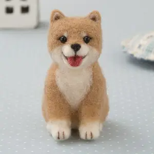 DIY needle felting dog shiba