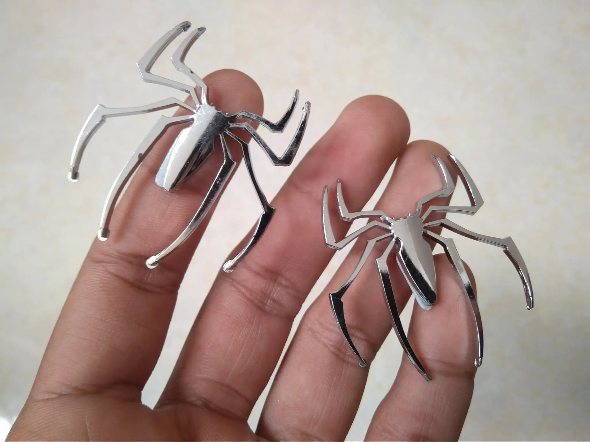 Emblem Laba Laba Chrom Timbul 3D UKURAN KECIL Emblem Spider Chrome