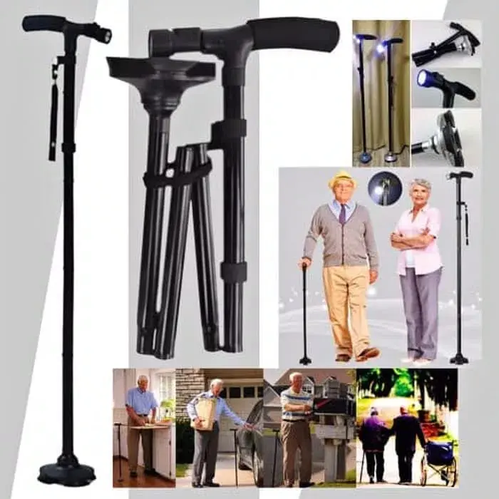 Trusty cane alat tongkat bantu jalan manula lipat lampu led