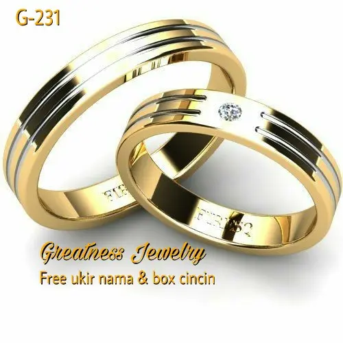 Cincin Kawin Nikah Tunangan Couple Palladium G-231